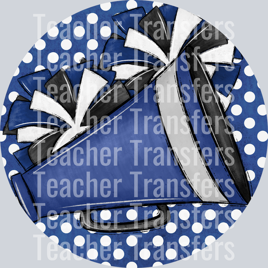 Cheer Pom and Megaphone Navy