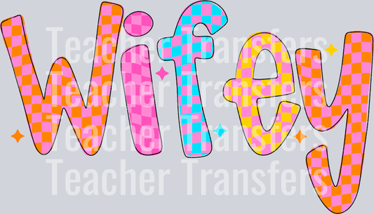 WIFEY CHECKERED DOODLE