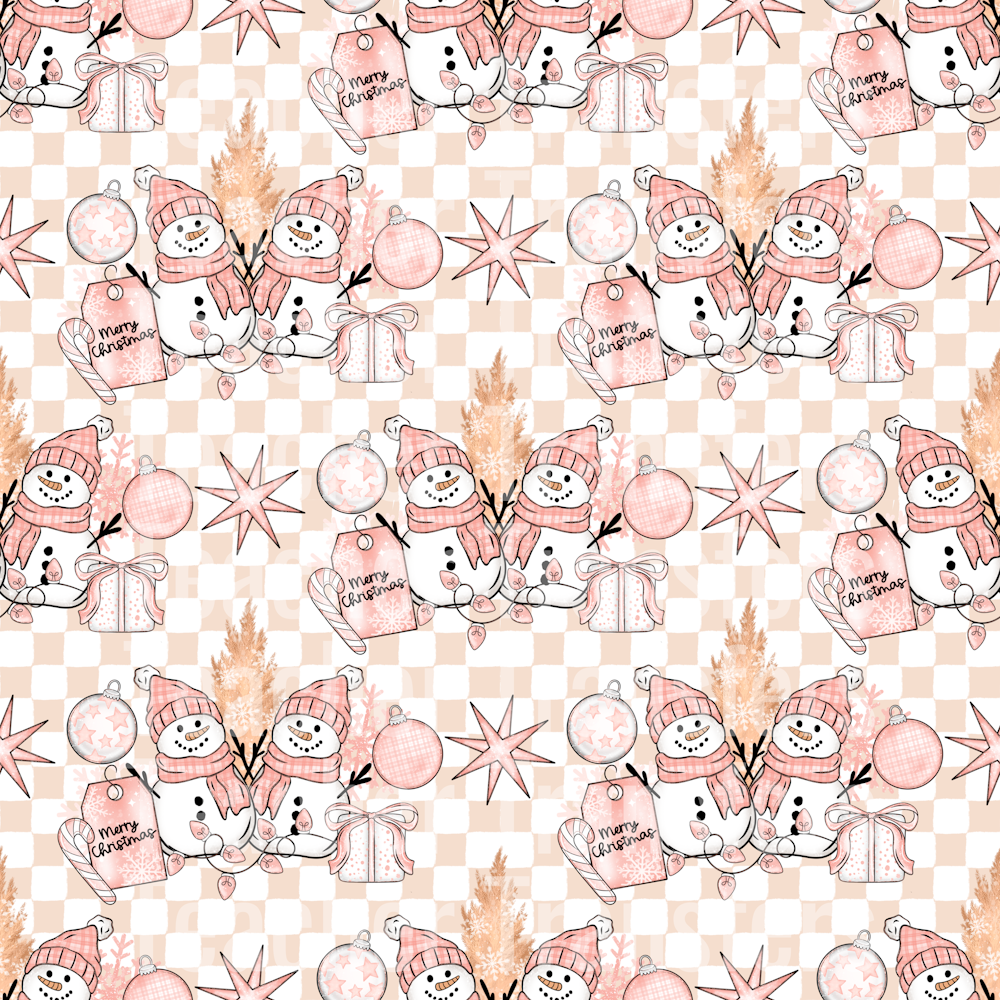 PinkSnowmenSeamless Small