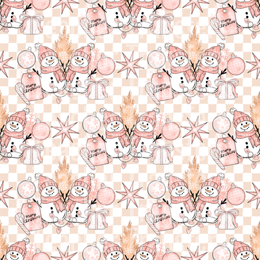 PinkSnowmenSeamless Small