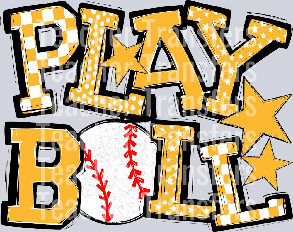 YELLOW PLAY BALL BASEBALL