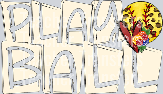 Play Ball Softball CREAM LETTERS