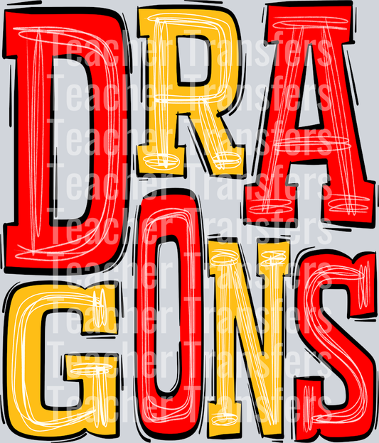 Dragons Red - Yellow Gold