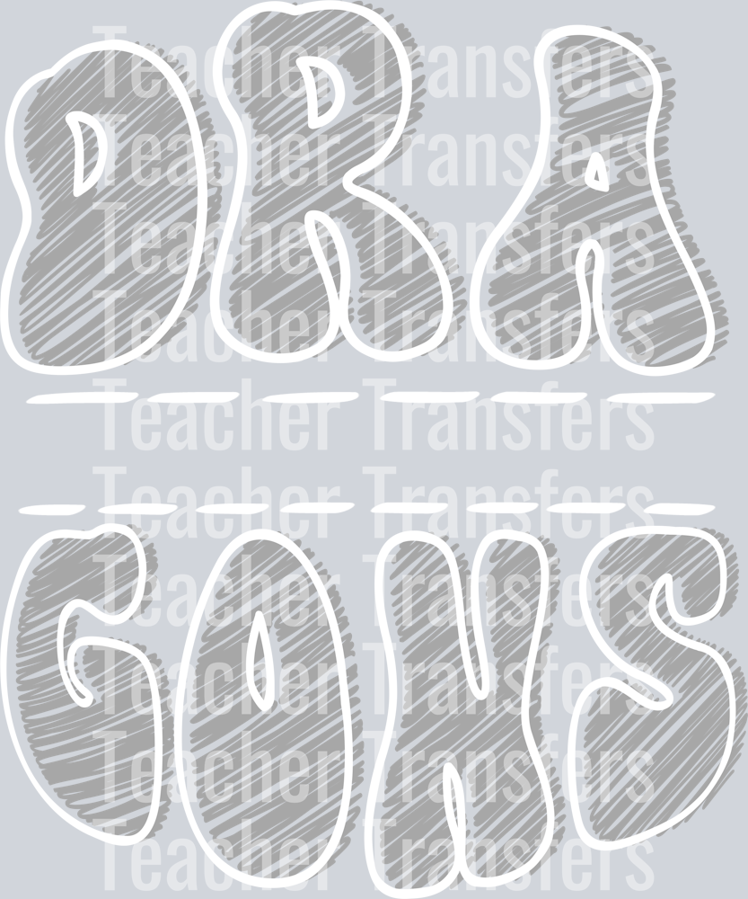 Sketch Mascot Names DRAGONS GRAY WHITE