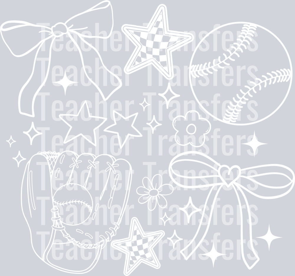 BASEBALL DOODLE WHITE