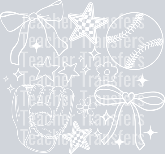 BASEBALL DOODLE WHITE