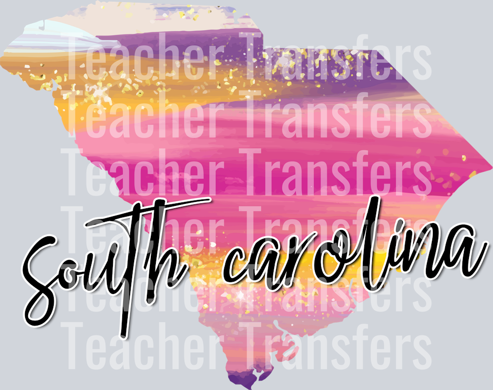 Painted States with Names SOUTH CAROLINA