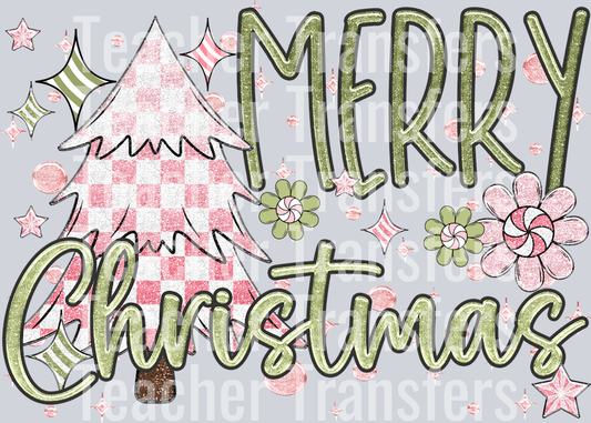 Merry Christmas Pink Tree