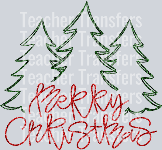 Merry Christmas Trees Sequins