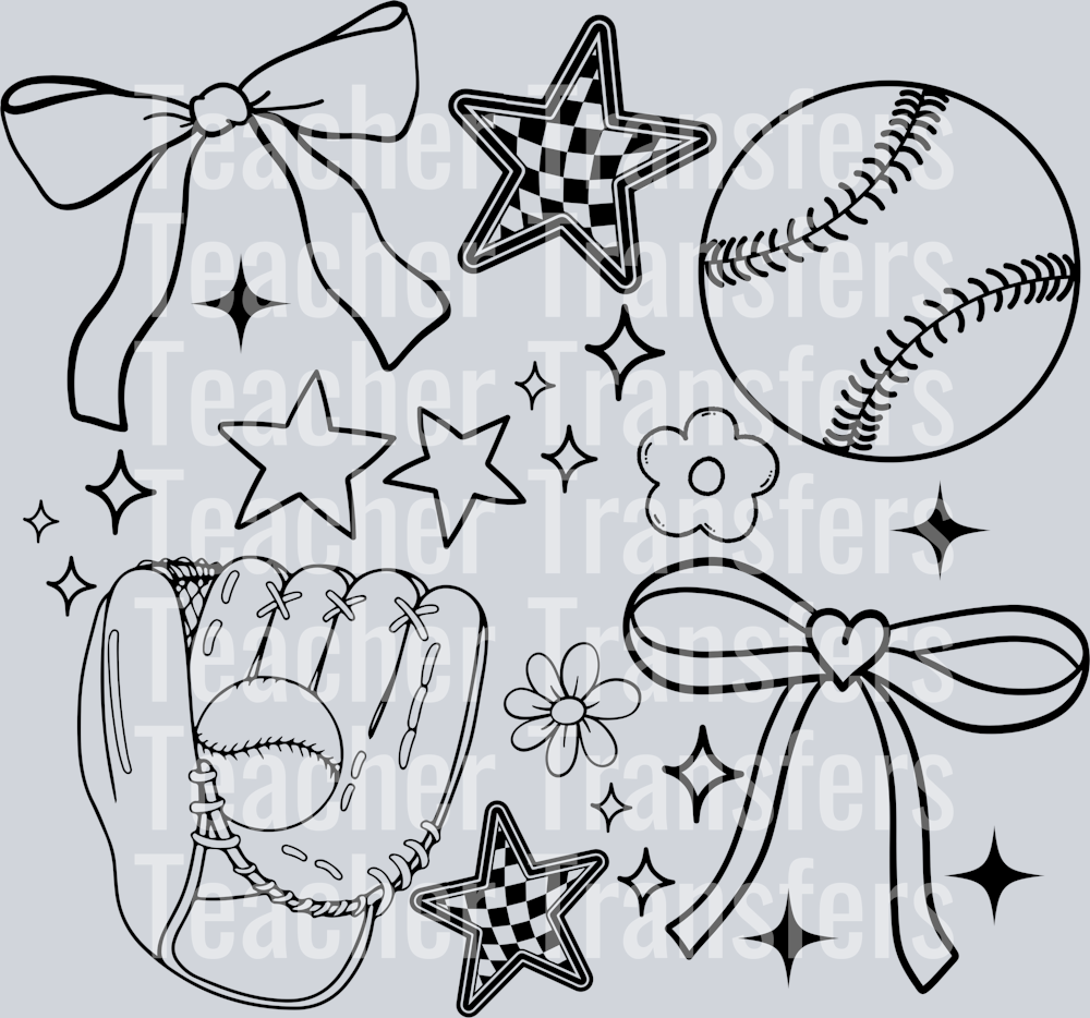 BASEBALL DOODLE BLACK