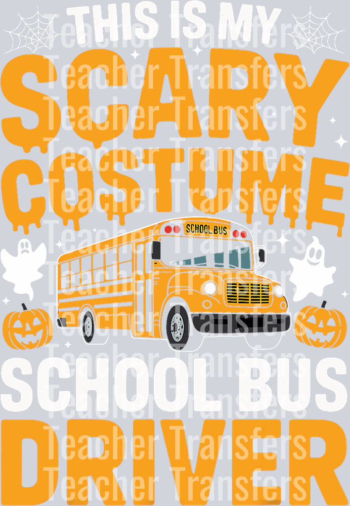 This Is My Scary School Bus Driver Costume Ghost Halloween T-Shirt