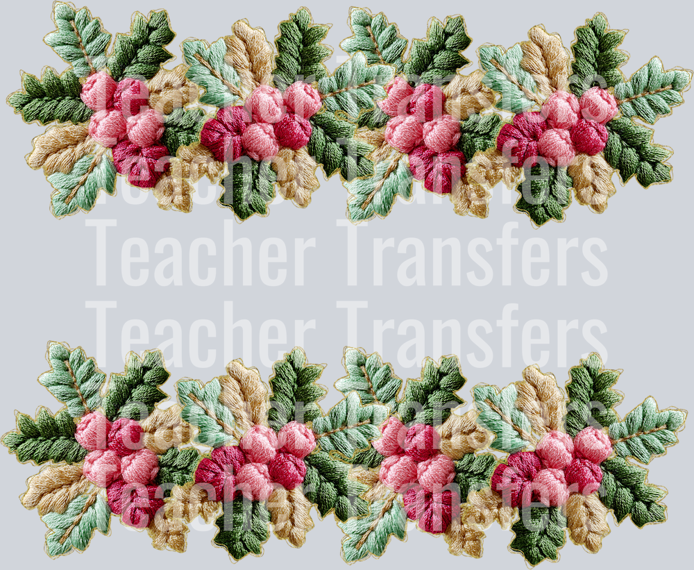 FRENCH KNOT HOLLY BORDER BLANK