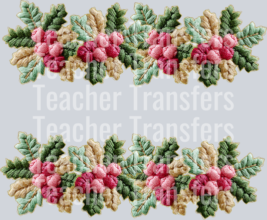 FRENCH KNOT HOLLY BORDER BLANK