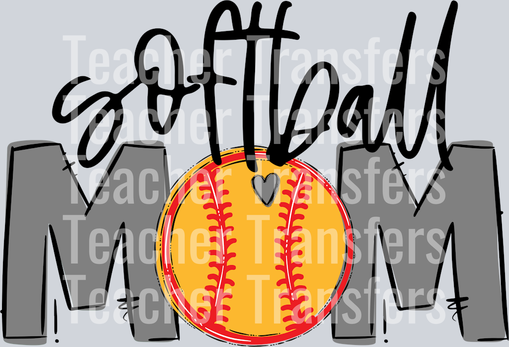 Softball Mom Grey No Flowers