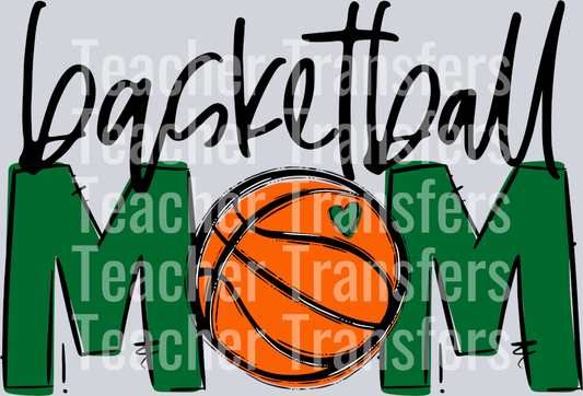 Basketball Mom kelly green No Flowers