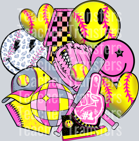 Pink retro softball