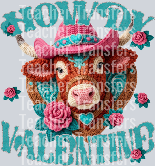 HOWDY VALENTINE CROCHET COW