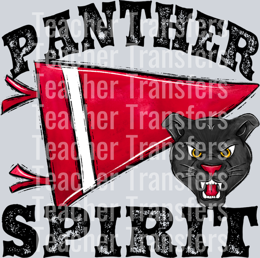 Pennant Mascots PANTHER Spirit Red