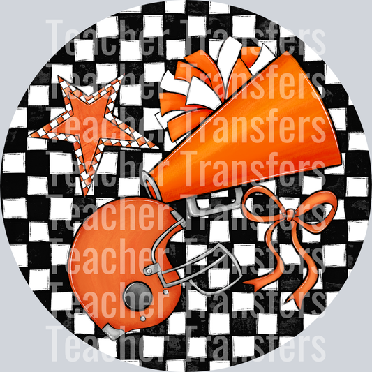 Check Sports Buttons and Bag Tags Orange