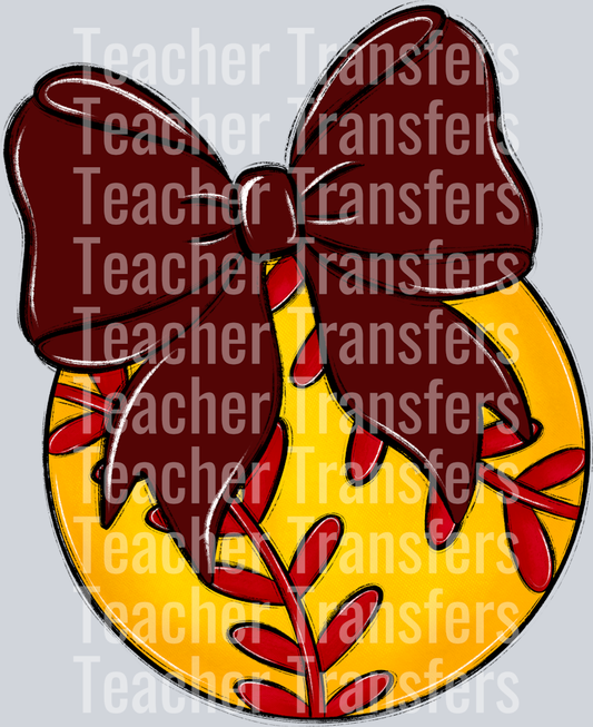 Bows and Balls Softball Maroon