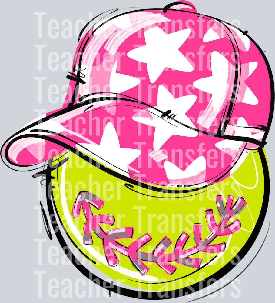 PINK PLAY BALL HAPPY FACE SOFTBALL