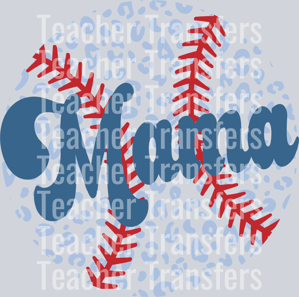 Retro Leopard Baseball Mama