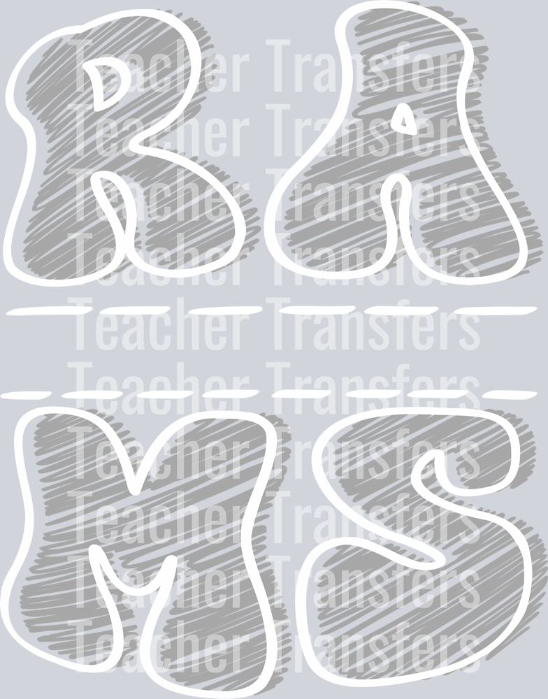 Sketch Mascot Names RAMS GRAY WHITE