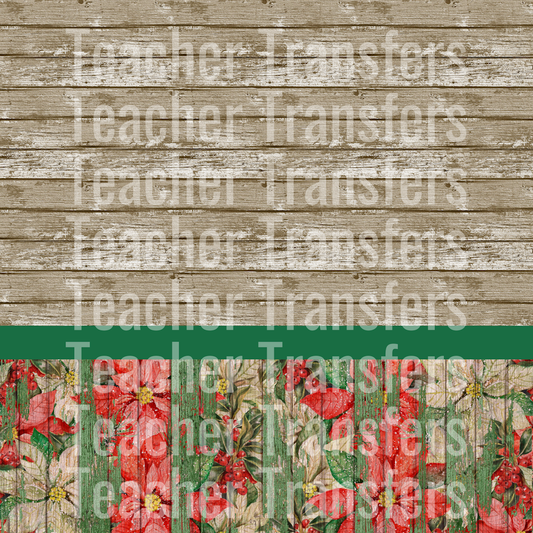 Ornament Background - Wood and Poinsettia Background V2