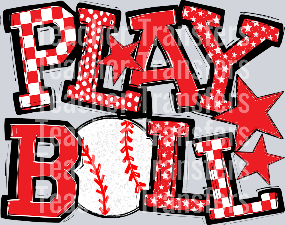 RED PLAY BALL BASEBALL