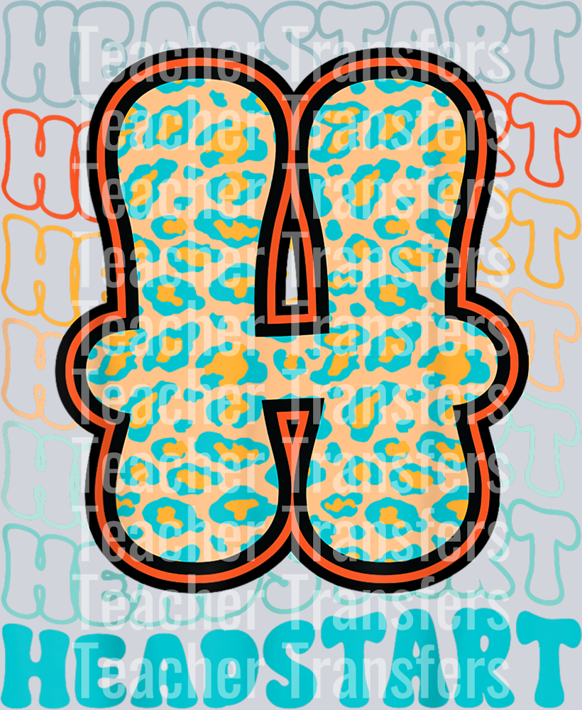 Back to School Headstart First Day Teacher Student Leopard T-Shirt