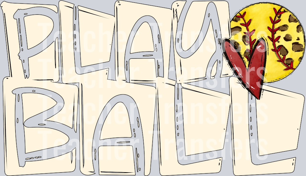 Play Ball Softball CREAM LETTERS NO FLOWERS