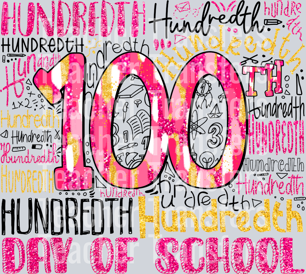 100 days of school typography