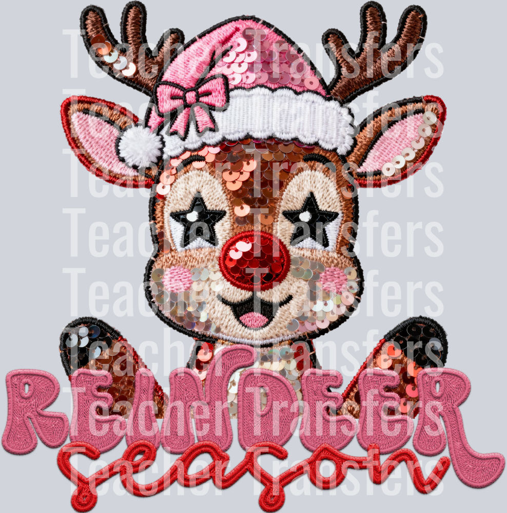 reindeer season faux sequin