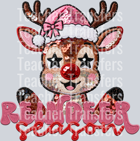 reindeer season faux sequin