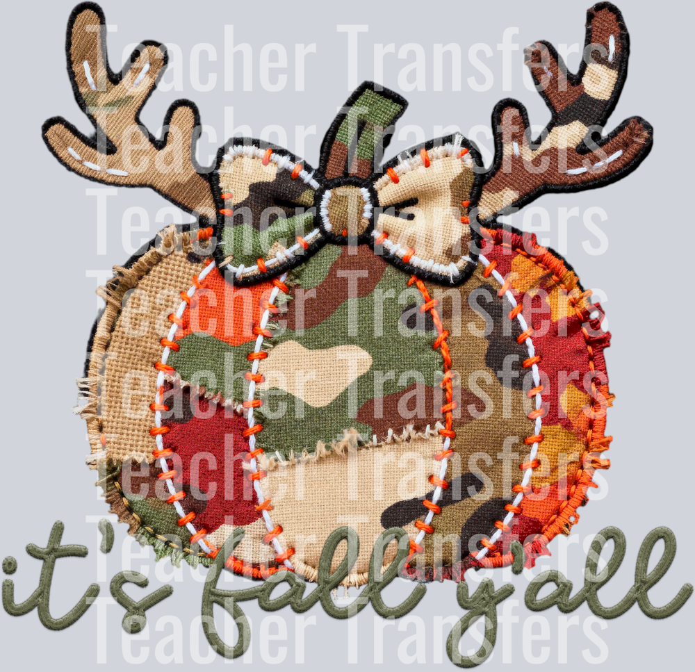 its fall yall mixed camo pumpkin