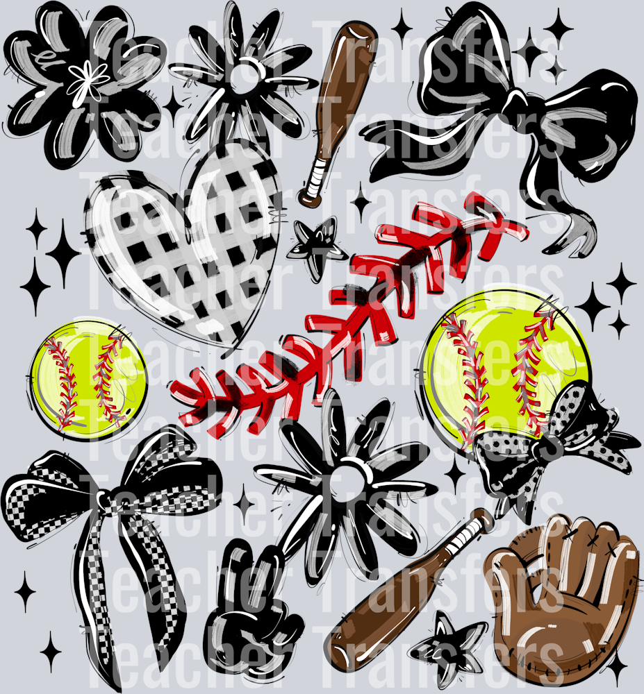 BLACK PLAY BALL COLLAGE SOFTBALL