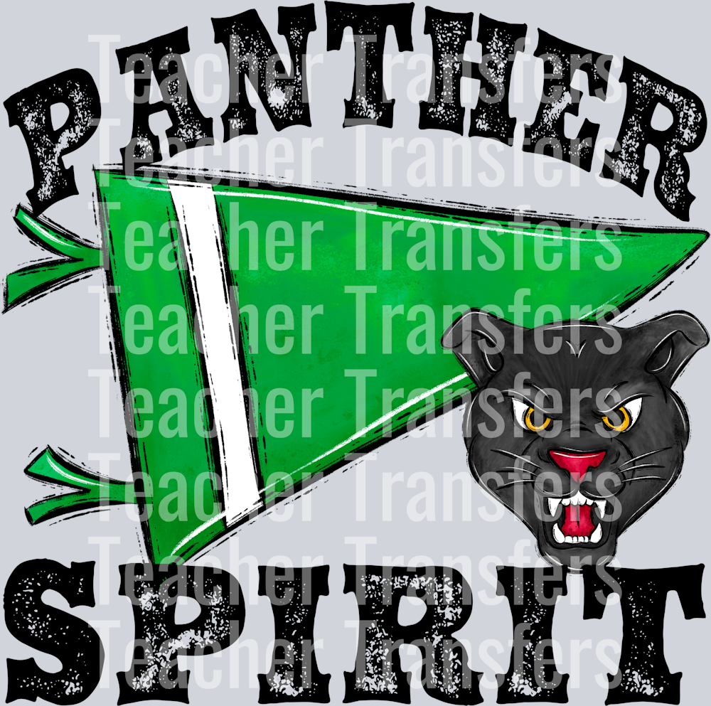 Pennant Mascots PANTHER Spirit Green