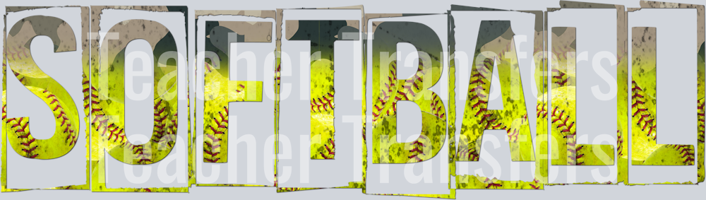 Grunge Sports Words  CAMO SOFTBALL