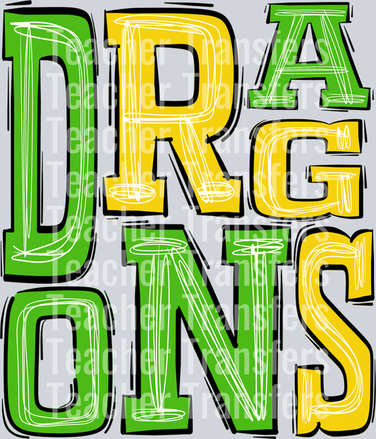Dragons Kelly Green and Athletic Yellow