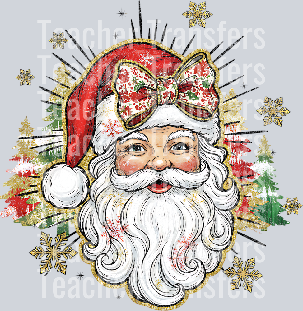 vintage painted santa with bow