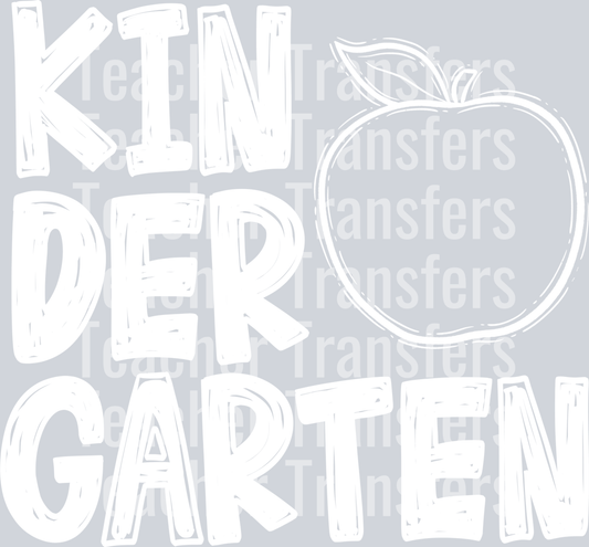 Back to School Apple Grade Level Kindergarten three line