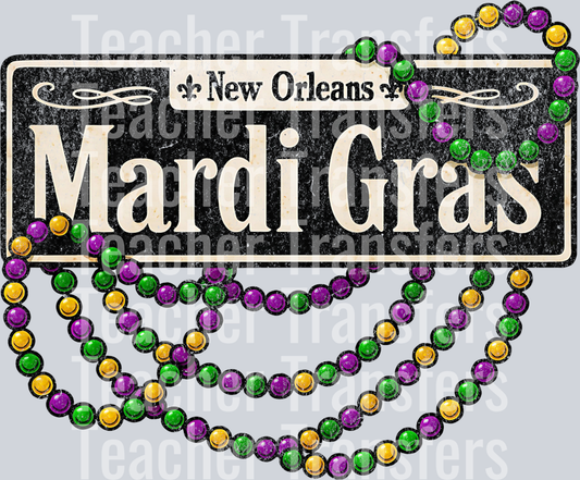 mardi gras street sign