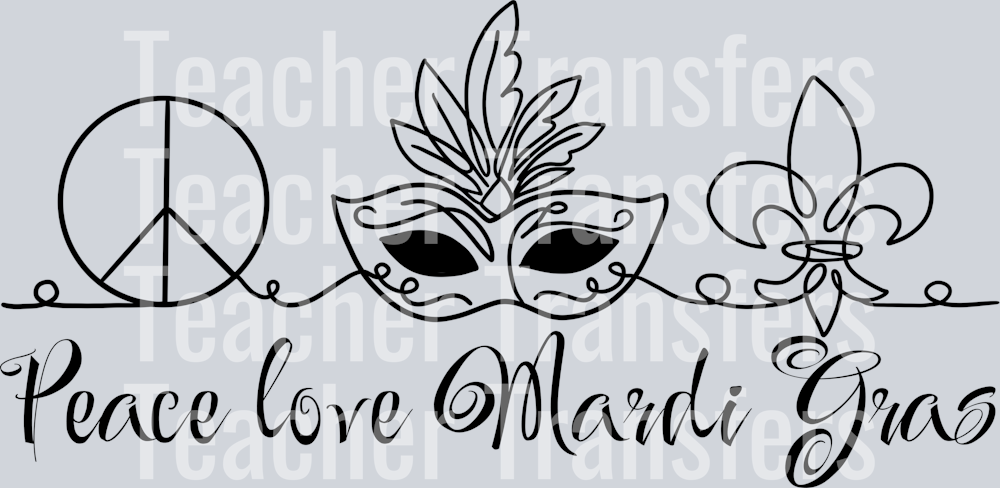 peace love mardigras line drawing