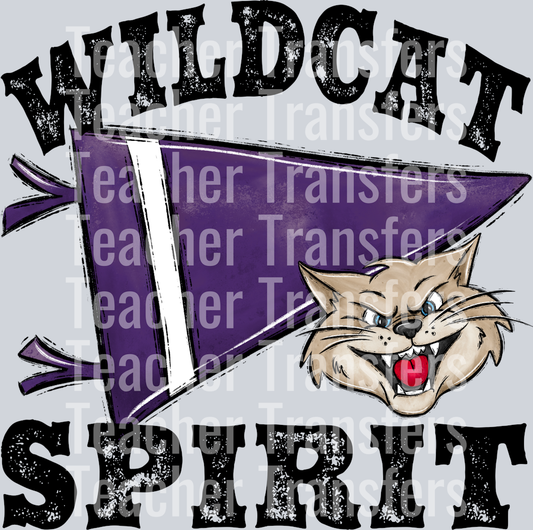 Pennant Mascots WILDCAT Spirit Purple