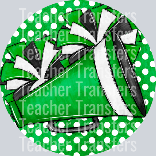 Cheer Pom and Megaphone GREEN