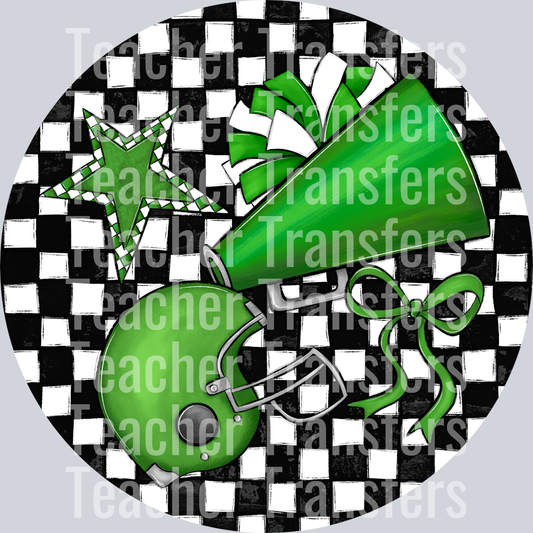 Check Sports Buttons and Bag Tags Green