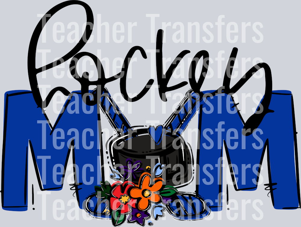 Hockey Mom Royal Blue Flower