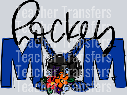 Hockey Mom Royal Blue Flower