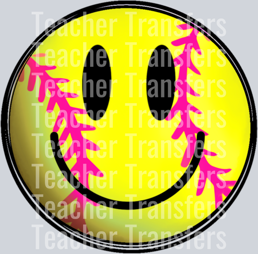 Softball smiley face