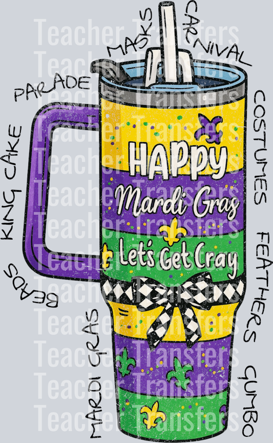 happy mardi gras tumbler